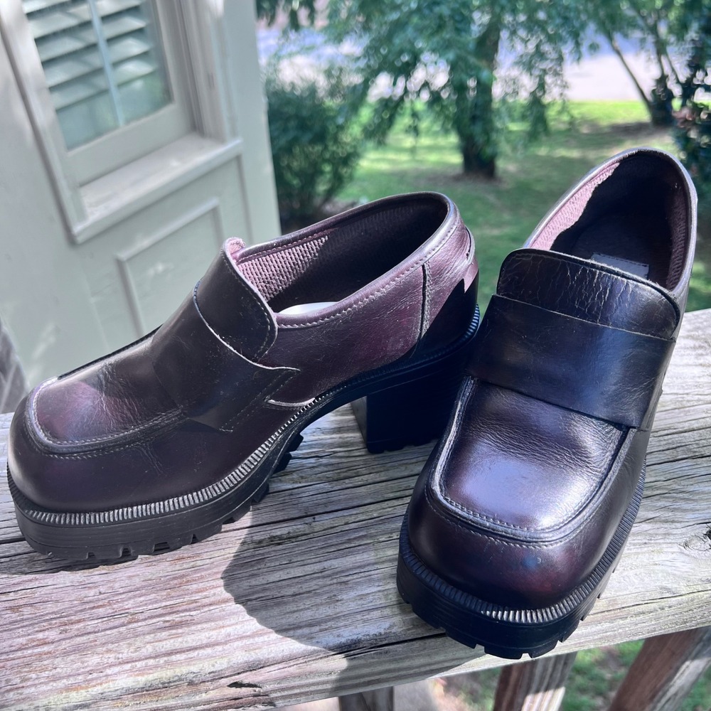 Aldo vintage platform Loafers Chunky Lug Size 37 70's Grunge Y2K Goth Bratz
